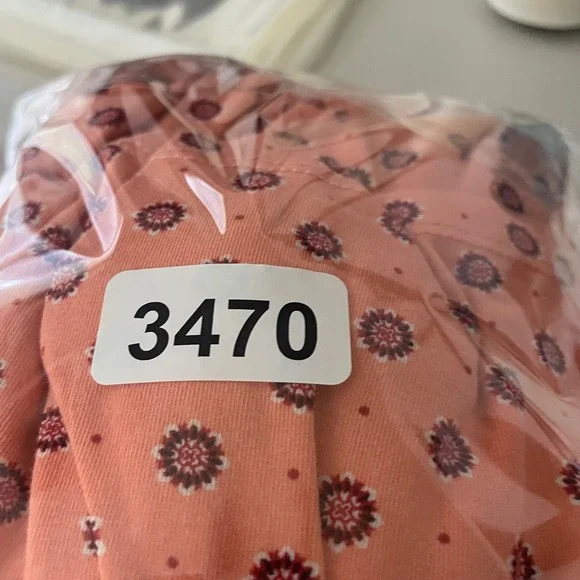 Lands' End Women's Maxi Dress Floral‎ Print Faux Wrap Coral Pink Petite L - Picture 9 of 9